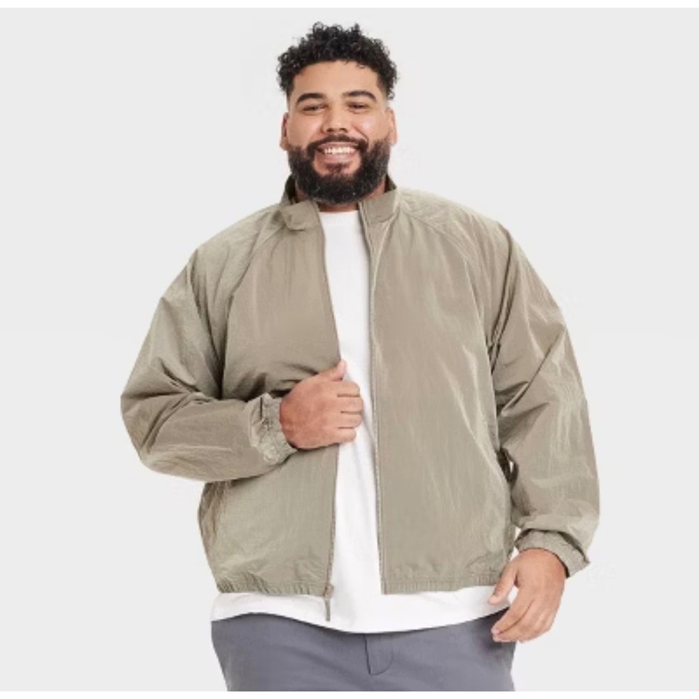 Goodfellow & Co Mens Windbreaker Jacket Brushed Taupe‎ Full Zip XXL 281 05 2222